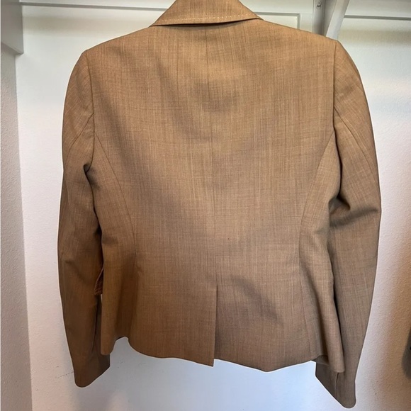 ANNE KLEIN Creme Tan Suit Jacket Womens Petites SIZE 2P One Button - Picture 3 of 4